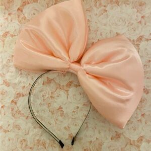 Pink Satin Bow Headband